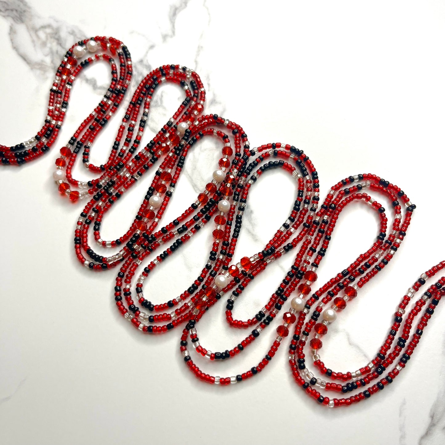 Crimson Poise Waist Beads
