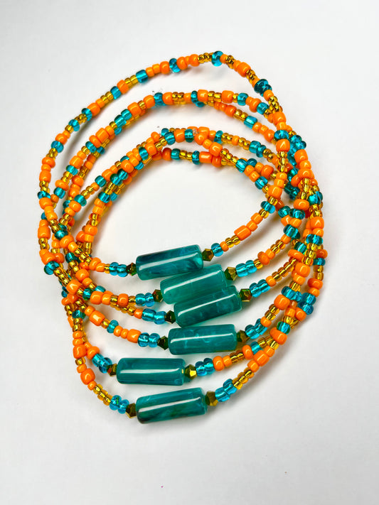 Teal Gilded Glow Anklet