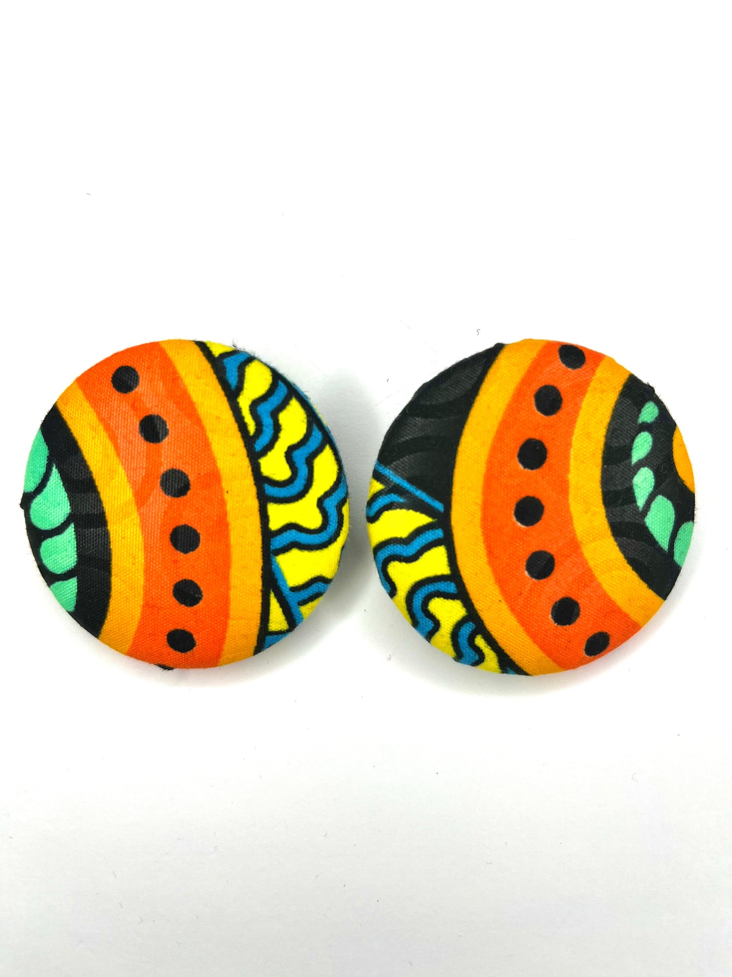 Ankara Button Earrings