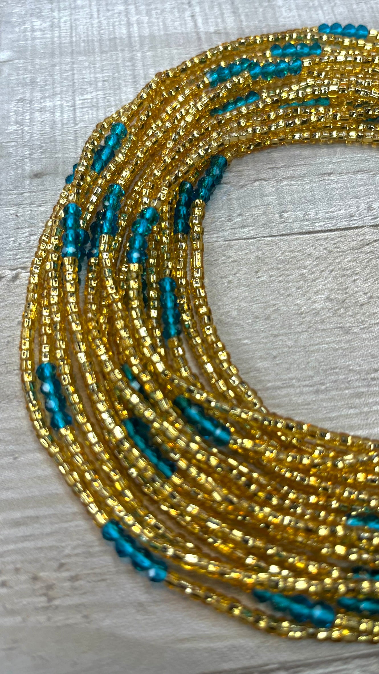 Sika Blue Crystal Luxe Waist Beads