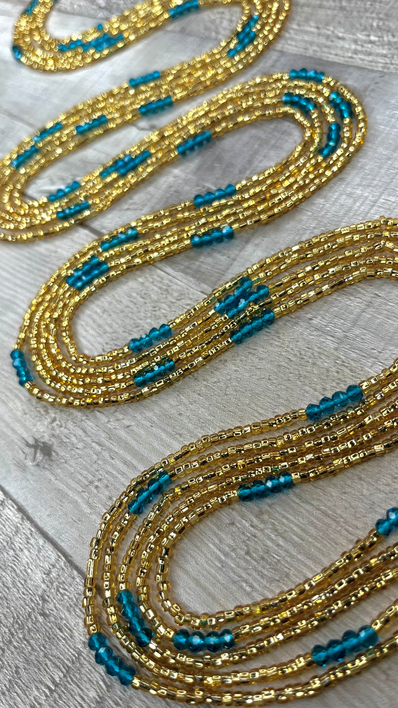 Sika Blue Crystal Luxe Waist Beads