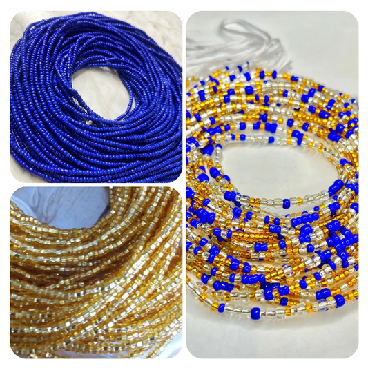 Golden Sapphire Waist Bead Set